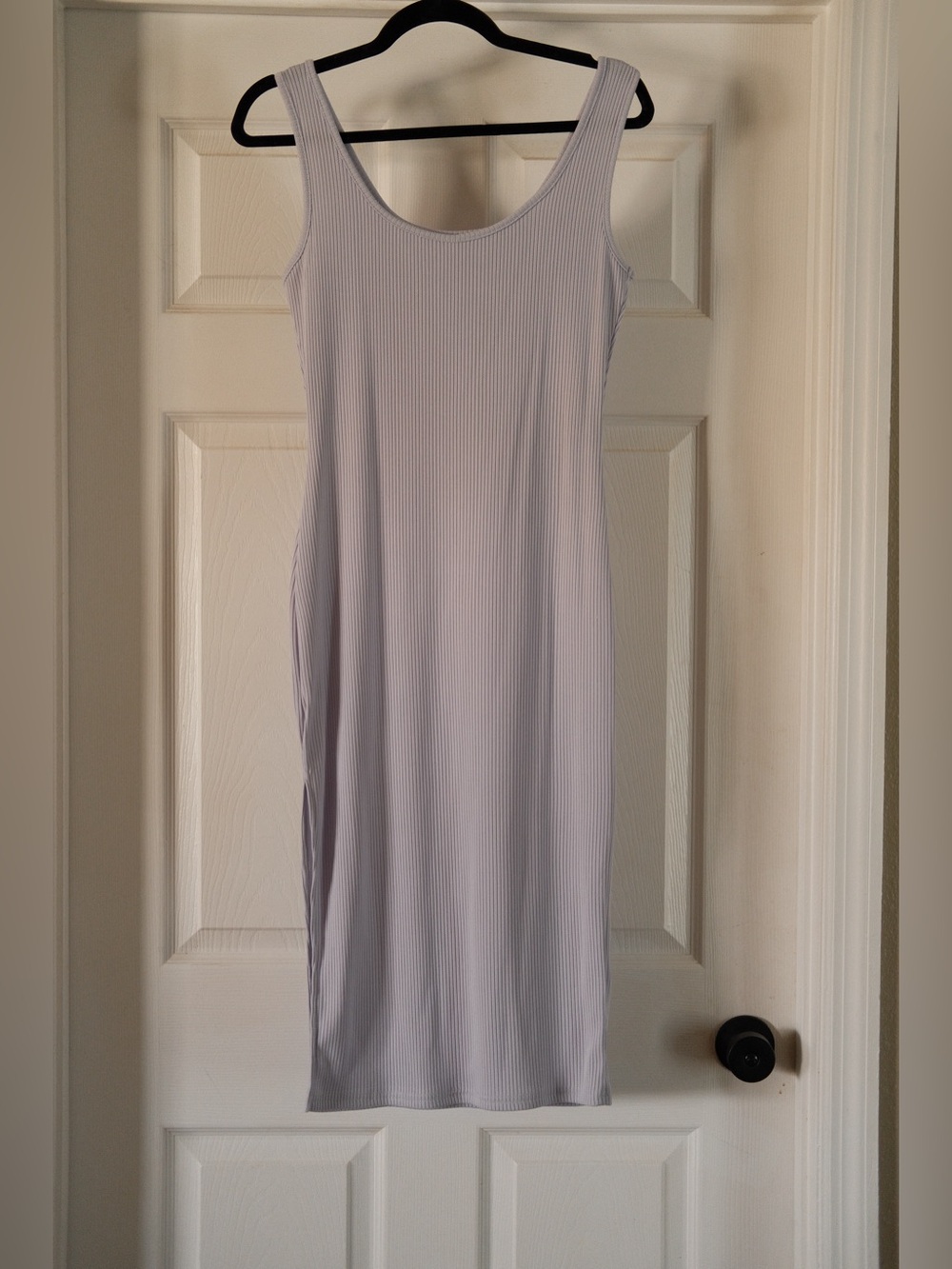 SHEIN Sleeveless Ribbed Midi Dress in Light Lavender
